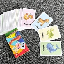 Colorful English Word Recognition Flash Cards, Visual Learning Tool - Multicolor - View 8