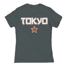 Nearly There Tokyo Star Graphic Ladies Cotton T-Shirt - 重金屬 - 查看 1