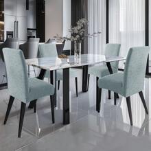 Ystyle Chair Covers With Backrest 4/6 Pieces, Kitchen Chair Covers, Stretch Chair Cover, Universal Dining Room Chair Covers, Washable Removable, Easy To Clean - Dusty Blue - View 2