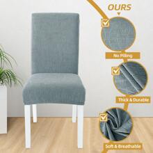 Ystyle Chair Covers With Backrest 4/6 Pieces, Kitchen Chair Covers, Stretch Chair Cover, Universal Dining Room Chair Covers, Washable Removable, Easy To Clean - Dusty Blue - View 5