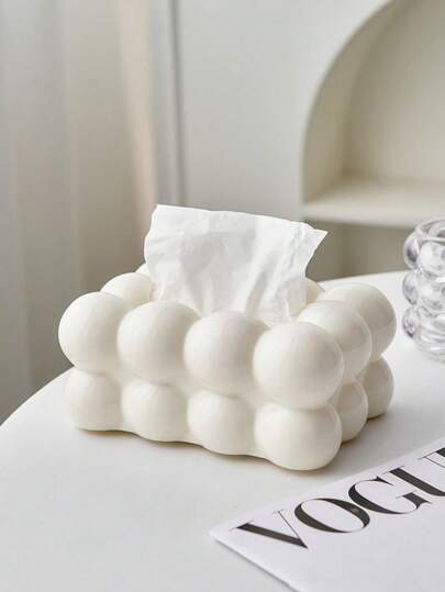 1 pieza Caja decorativa de plástico para pañuelos de papel de diseño creativo con crema, caja de pañuelos decorativa de lujo para sala de estar, mesa de comedor, mesa de café, decoración del hogar y del hotel, útiles escolares, mejor regalo de cumpleaños