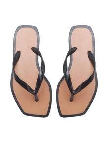 Girls' Square Flip Flops Two-Tone Casual Soft Everyday Outing Fashion Summer Spring 2025 Promotion