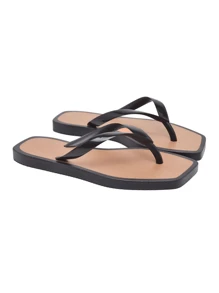 Girls' Square Flip Flops Two-Tone Casual Soft Everyday Outing Fashion Summer Spring 2025 Promotion