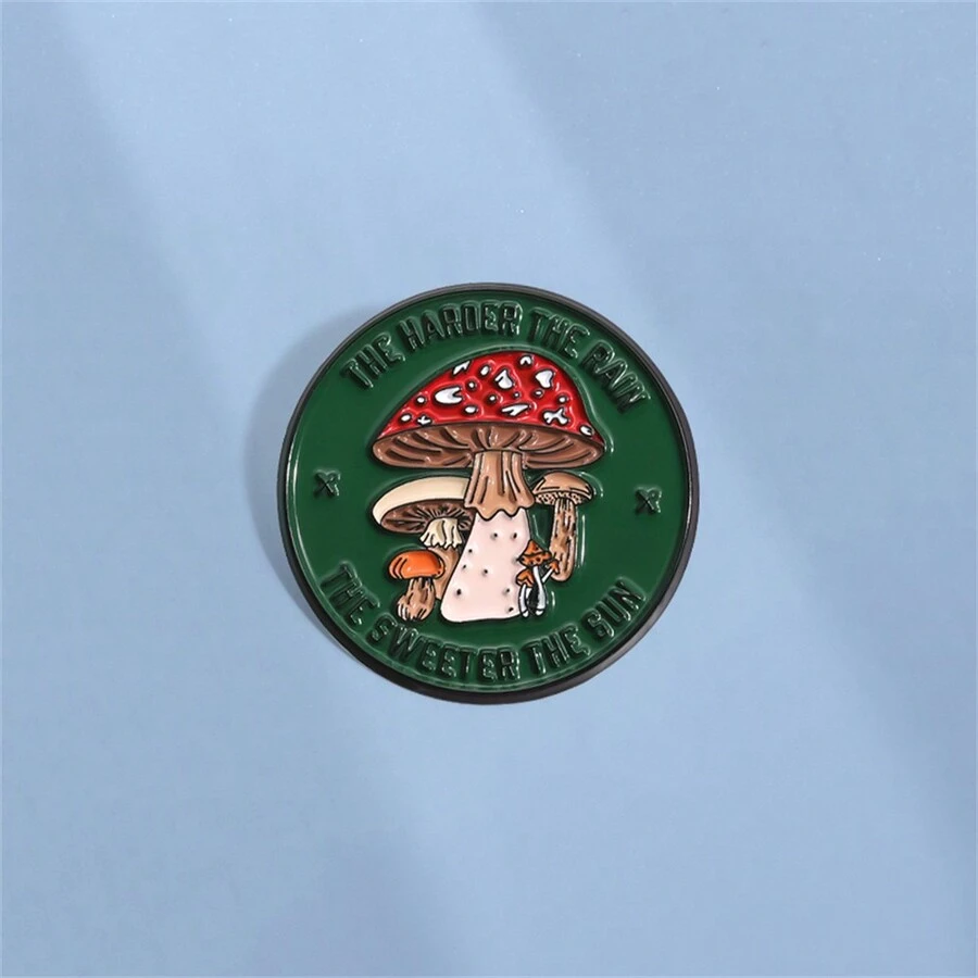 Haroer The Rain Men Pin The Sweeter The Sun Dễ Thương Nấm Trâm Cài Ve Áo Huy Hiệu Thực Vật Tự Nhiên Trang Sức Quà Tặng Bán Buôn - Nhiều màu - Xem 1