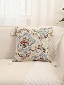 1 件玫瑰园提花抱枕套或腰垫套，适用于卧室、客厅、沙发 - 彩色 - 查看 4