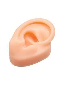 Modelo de oreja de cara humana realista de silicona, herramienta de enseñanza para perforación de orejas, molde de exhibición de aretes, molde de práctica de perforación de orejas, apto para exhibición de joyas de arete y enseñanza - Multicolor - Ver 8