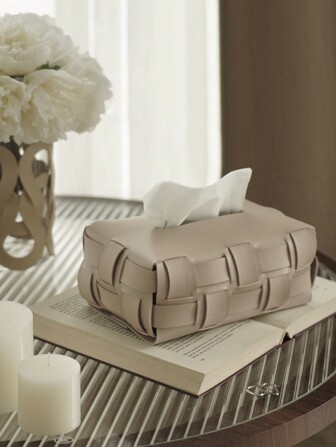 1 件棕色/黑色/灰色/卡其色 PU 皮革编织方形纸巾盒，创意手工编织纸巾架，适用于客厅、卧室、办公桌、家居用品、桌子、家居装饰、家居组织和存储、房间装饰、卧室房间装饰、厨房配件、厨房工具、厨房收纳盒、旅行、节日、纸巾盒架、餐巾架、节日家庭聚会、厨房餐桌装饰，适用于家庭厨房卧室客厅餐厅、家居装饰配件、装饰盒、女性婚礼礼物、夏季旅行节日必备品