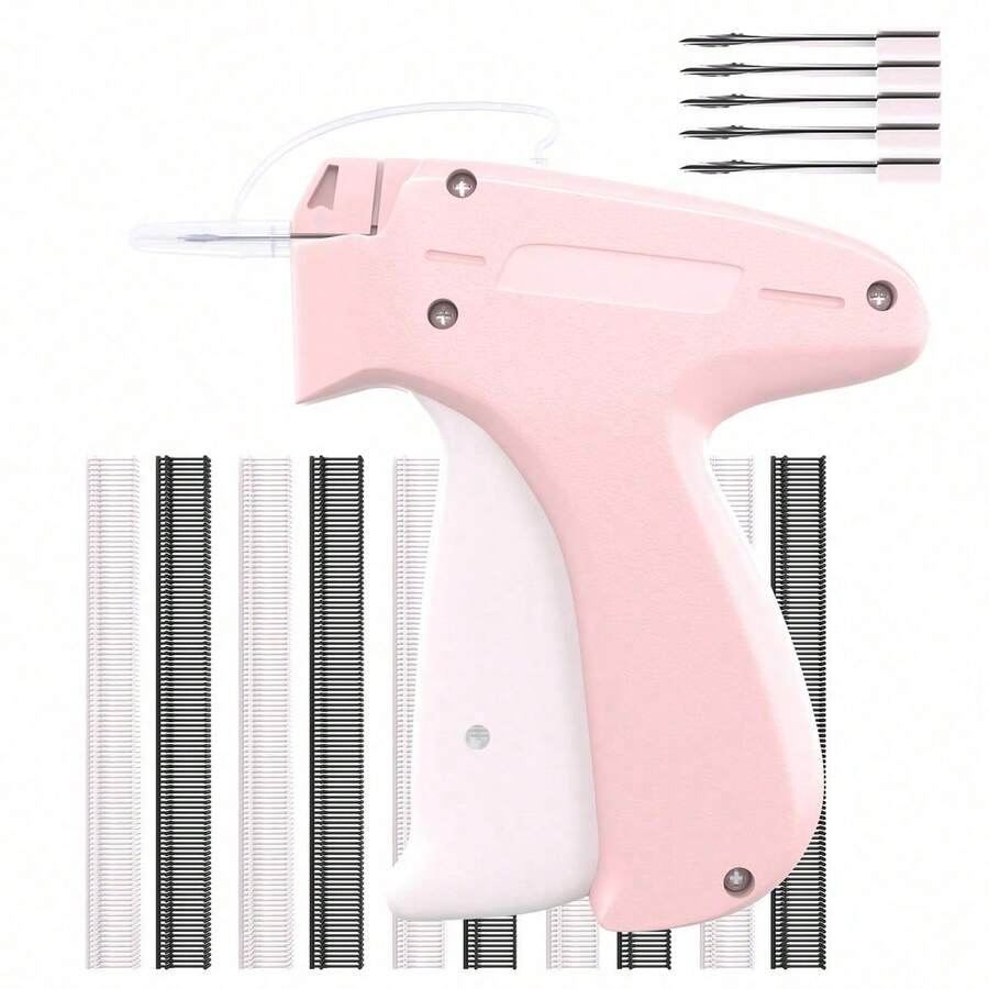 1pc Mini Stitch Gun For Clothes Pink Tagging Gun With 5 Fine Needles