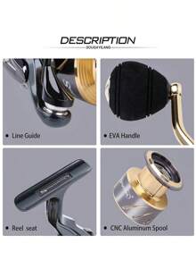 SOUGAYILANG 1PC High Speed Spinning Reel With 5.1:1/5.5:1Gear Ratio,Lightweight Smooth Fishing Reels Freshwater Saltwater