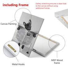 4 bức tranh về chó, tranh in và vải canvas về bò Glen, chú bò Glen vui nhộn ngồi trên tường phòng tắm đọc báo, tranh tường dành cho người yêu chó, trang trí phòng khách, áp phích treo tường trang trí phòng, trang trí phòng ngủ, vải canvas (có khung) - Nhiều màu - Xem 7