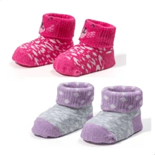 Meias Dallf Kit 02 Pairs Socks Slippers Newborn Baby Maternity Layette Girl Boy Dallf - Màu Hồng baby - Xem 1