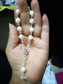 30 件玫瑰串珠手链，亚克力 3D 玫瑰串珠手链，配欧根纱袋，适合洗礼礼物、一岁生日、派对礼物、婚礼和其他庆祝活动