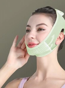 1 件装绿色 V 脸塑形面膜面部绷带睡眠面膜适合日常佩戴 - 綠色 - 查看 1