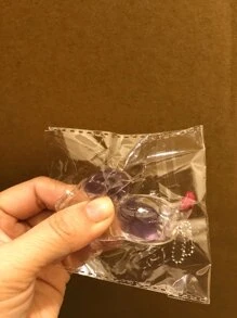 透明柔软豆子钥匙扣玩具，两颗豆子都可以挤出来 - 彩色 - 查看 4