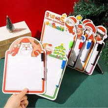 1 bảng trắng hoạt hình Giáng sinh, bảng viết tay Giáng sinh quà tặng nhỏ, bảng vẽ mini hình người tuyết và tuần lộc dễ thương thích hợp sử dụng trong lớp học (Kiểu dáng/Màu sắc ngẫu nhiên) - Nhiều màu - Xem 3