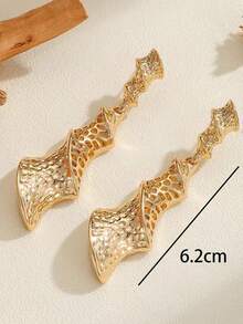 1 cặp bông tai sang trọng nhẹ phong cách cổ điển Pháp, màu vàng, mặt dây chuyền bông tai thời trang mới đa năng, có sẵn trong kho - Vàng - Xem 8