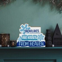 Putuo Decor 1pc Bông tuyết trang trí bàn gỗ, Bông tuyết là nụ hôn từ thiên đường, Trang trí máy tính để bàn cho nhà trang trại phòng khách văn phòng studio quán cà phê quán cà phê, quà tặng Giáng sinh - Nhiều màu - Xem 5