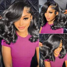 Bob Wig Human Hair 13x4 Body Wave Lace Front Wigs Human Hair Glueless Wigs Human Hair Pre Plucked 150% Density Short Bob Wigs For Women 8-16inch Human Hair Natural Black Color