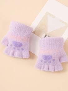 2 Cặp Găng Tay Không Ngón Mềm Mại & Ấm Áp Cho Trẻ Sơ Sinh, Thiết Kế Hình Bàn Chân Gấu Dễ Thương, Dành Cho Trẻ Từ 6-24 Tháng, Mùa Đông - 1Pair - Xem 10