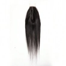 Lynlyshan 2X6 Straight Remy Human Hair Lace Closure Customized 12-22 Inches Virgin Brazilian Human Hair Lace Closure - Natural Black - Xem 4