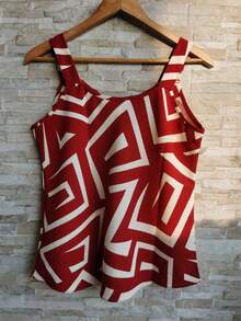 Women's Printed Tank Top Summer 2025 - 红陶印花 - 查看 2