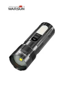 1 件 WARSUN 超亮 LED 手电筒，3000 流明，多功能变焦，耐用，电池续航时间长，3 种灯光模式，IPX4 防水，户外，应急使用 - 彩色 - 查看 9
