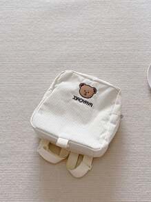 Balo trẻ em mới dễ thương thiết kế hình gấu hoạt hình Unisex màu trơn đơn giản thời trang cặp đi học - A - Xem 12