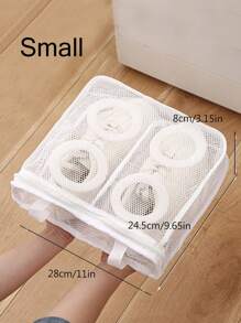 1pc Portable Shoe Washing Bag, Drying Bra Underwear Laundry Storage Bags, Mesh Laundry Bag, Washing Machine Shoes Storage Bag, Travel Portable Storage Bags, Anti-Deformation Protective Clothes Organizer,Spring,Minimalist,Summer Tops