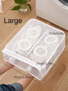 1pc Portable Shoe Washing Bag, Drying Bra Underwear Laundry Storage Bags, Mesh Laundry Bag, Washing Machine Shoes Storage Bag, Travel Portable Storage Bags, Anti-Deformation Protective Clothes Organizer,Spring,Minimalist,Summer Tops