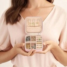 Hộp đựng trang sức mini hình chữ ngọc trai, Túi đựng khuyên tai, nhẫn màu hồng dễ thương, Túi đựng trang sức bằng da PU di động Túi đựng đồ trang điểm Túi đựng đồ trang điểm Túi đựng đồ trang điểm Túi đựng đồ trang điểm - Hồng - Xem 4