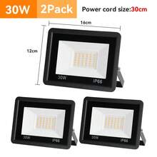 Two Sets Of High-Brightness LED Floodlights, Robust Outdoor Floodlights With IP66 Protection Rating, Cool/Warm White LED Floodlights For Lighting Gardens, Courtyards, Sports Fields And Stadiums. - 暖色更白 - 查看 5