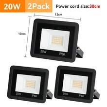 Two Sets Of High-Brightness LED Floodlights, Robust Outdoor Floodlights With IP66 Protection Rating, Cool/Warm White LED Floodlights For Lighting Gardens, Courtyards, Sports Fields And Stadiums. - 暖色更白 - 查看 3