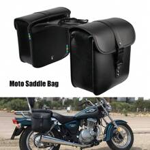 Motorcycle Riding Travel Tank Bag Motorcycle Storage Tool Bag Side Luggage Saddle Bag PU Leather Motor Tail Luggage Suitcase - Black - View 7