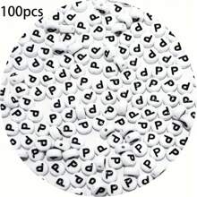 Acrylic Letter Beads Jewelry Making Kit - 100/200/300/500/800/1000/2000pcs, Bohemian Style DIY Bracelets, Necklaces, Keychains With Letter Charms, DIY Craft Supplies - Mixed Hollow Letter Beads With Game & Friendship Themes - Black and White - View 37