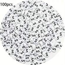 Acrylic Letter Beads Jewelry Making Kit - 100/200/300/500/800/1000/2000pcs, Bohemian Style DIY Bracelets, Necklaces, Keychains With Letter Charms, DIY Craft Supplies - Mixed Hollow Letter Beads With Game & Friendship Themes - Black and White - View 21