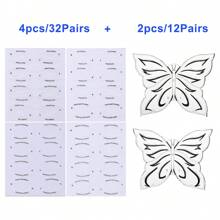 6pcs 44pcs Eyeliner Stencil Eye Shadow Protector Sticker Kit, Cat Eye Eyeshadow Template Pad, Non-Woven Material, Eye Liner Eyeshadow Stencils, Makeup Tools For Beginners - Multicolor - View 9