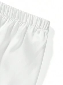 Womens Half Slips Underskirt Elastic High Waist Solid Color Satin Half Slips For Under Dresses Skirt Lace Hem Skirt Extender - trắng - Xem 5