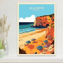 1pc Nordic Retro Holiday Travel City Venice Algarve Travel Pictures Room Life Canvas Painting Printing Artist Home Wall Decoration Poster Canvas Unframed,Wall Art Coastal Decor Coastal Decor Beach Decor