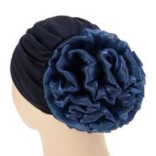 1 件时尚女士头巾帽，优雅，纯色，弹性，褶皱，轻质，适合化疗，CPA 无檐便帽头巾 - 彩色 - 查看 17
