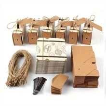 12/50 chiếc Kraft DIY Vintage Mini Vali Hộp Kẹo Có Thẻ Bao Bì Sôcôla Hộp Quà Tặng Tiệc Cưới Ủng Hộ Cho Khách - Nhiều màu - Xem 10