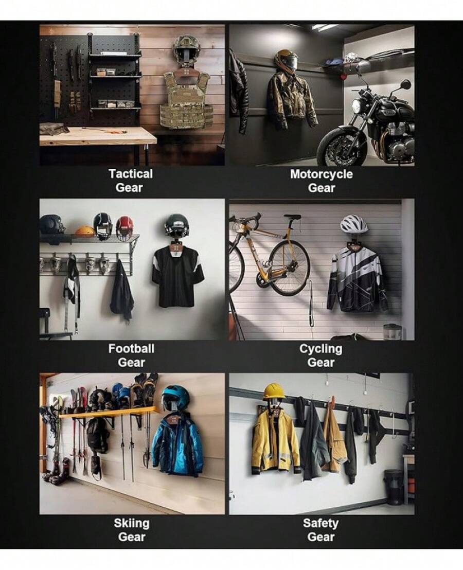 Tactical Gear Wall Mount, Motorcycle Helmet Holder Stand Jacket Hanger