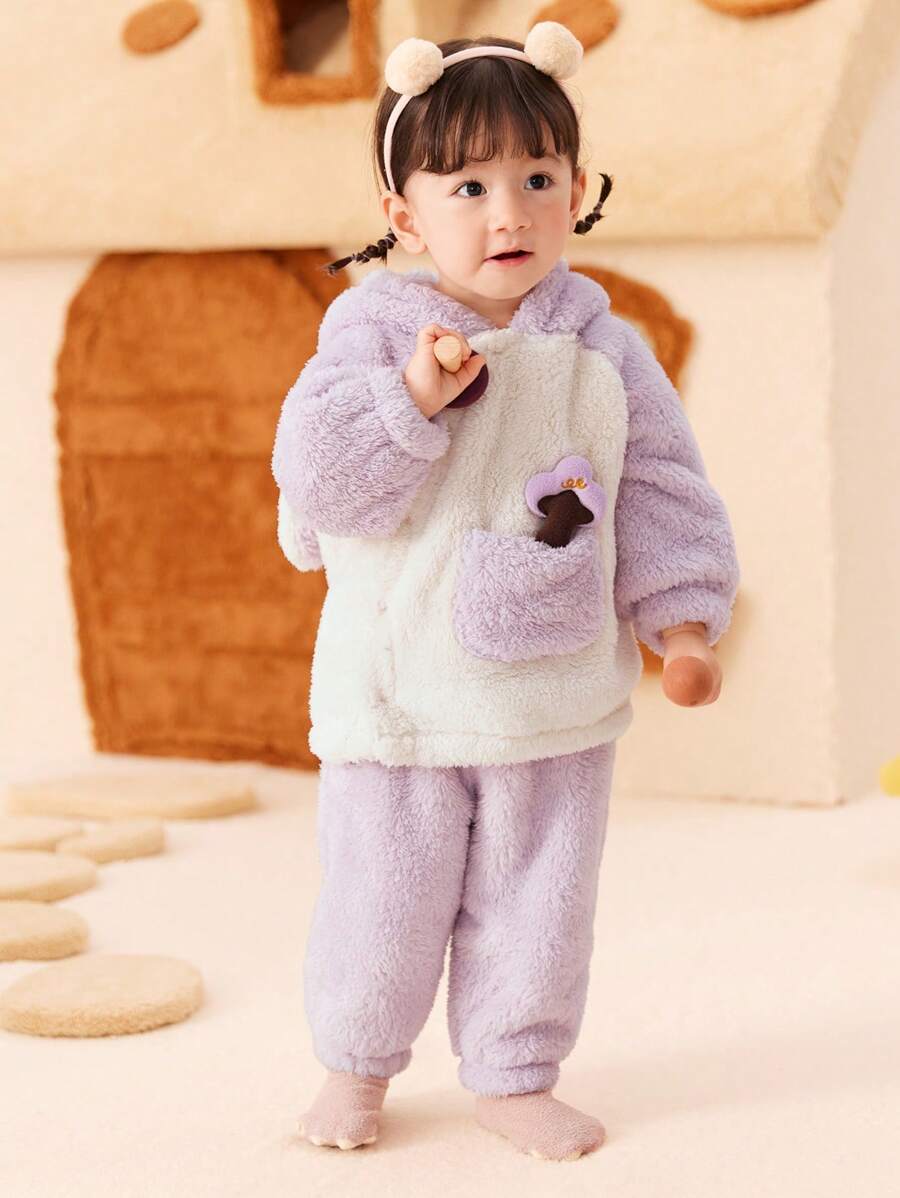 Balabala Áo khoác bé gái Áo khoác mùa đông màu đỏ cổ bẻ dễ thương ấm áp thời trang cho bé gái - Hồng - Xem 1