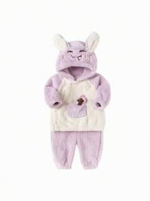 Balabala Áo khoác bé gái Áo khoác mùa đông màu đỏ cổ bẻ dễ thương ấm áp thời trang cho bé gái - Hồng - Xem 4