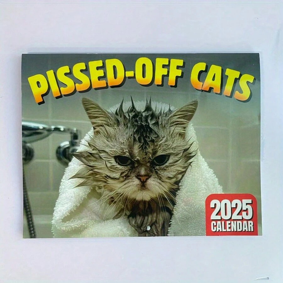Angry Cat Angry Calendar 2025- Humorous Monthly Calendar, Creative Design - Monthly Plan For Home And Office Decoration - Multicolor - View 1