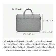 Laptop Sleeve Bag, Large Capacity Felt Pouch, Briefcase For Men & Women, Business Laptop Protective Cover, Minimalist Padded Inner Sleeve - Dark Grey - View 9