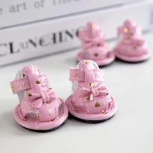 4pcs Heart Shape Pet Sandals, Small/Medium Dog Cat Breathable Shoes - Multicolor - View 1