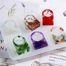 1 件水晶环氧树脂模具套件 - 包括猫耳、弧形、菱形、方形边缘形状珠宝模具，适合日常佩戴 - 白色 - 查看 13