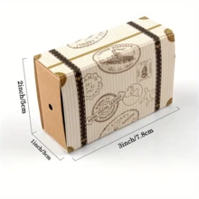 12/50 chiếc Kraft DIY Vintage Mini Vali Hộp Kẹo Có Thẻ Bao Bì Sôcôla Hộp Quà Tặng Tiệc Cưới Ủng Hộ Cho Khách - Nhiều màu - Xem 4