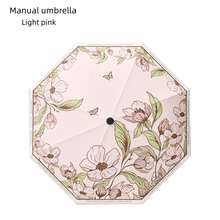 8 骨花卉图案手动折叠雨伞，时尚设计 - 彩色 - 查看 5