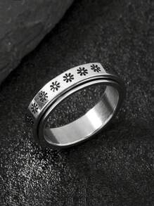 خاتم الزهرة من الفولاذ المقاوم للصدأ، طراز عصري ، هدية مثالية لأزواج ليوم الحب ،الأم، عيد الأم - ورد - مشاهدة 2